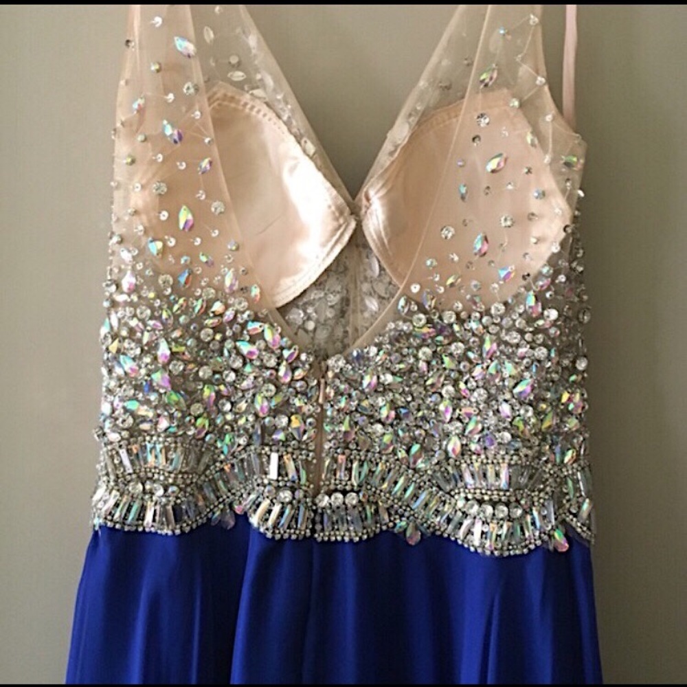 Royal Blue Crystal Prom Dress